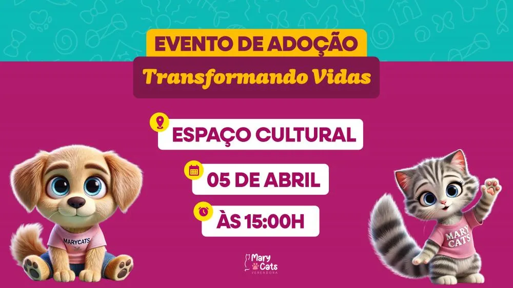 MaryCats da Causa Animal promove evento “Transformando Vidas” neste sábado com adoção de pets, vacinação gratuita e ações educativas em Palmas