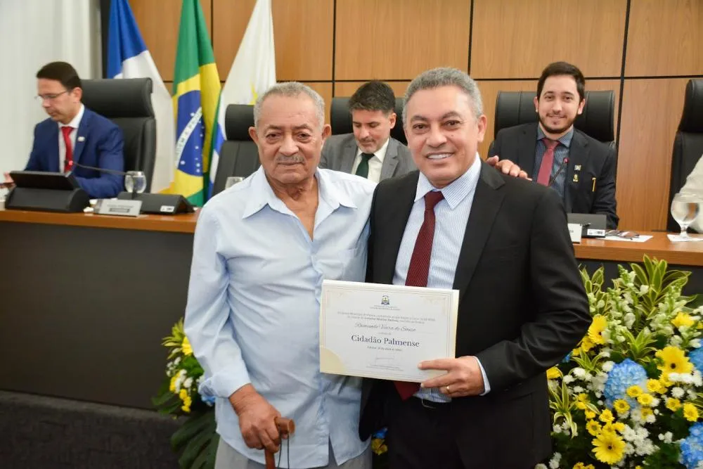 Marilon Barbosa entrega Título de Cidadão Palmense a Marcello Lelis, Dr. Andrés Sánchez e o senhor Raimundo Vieira