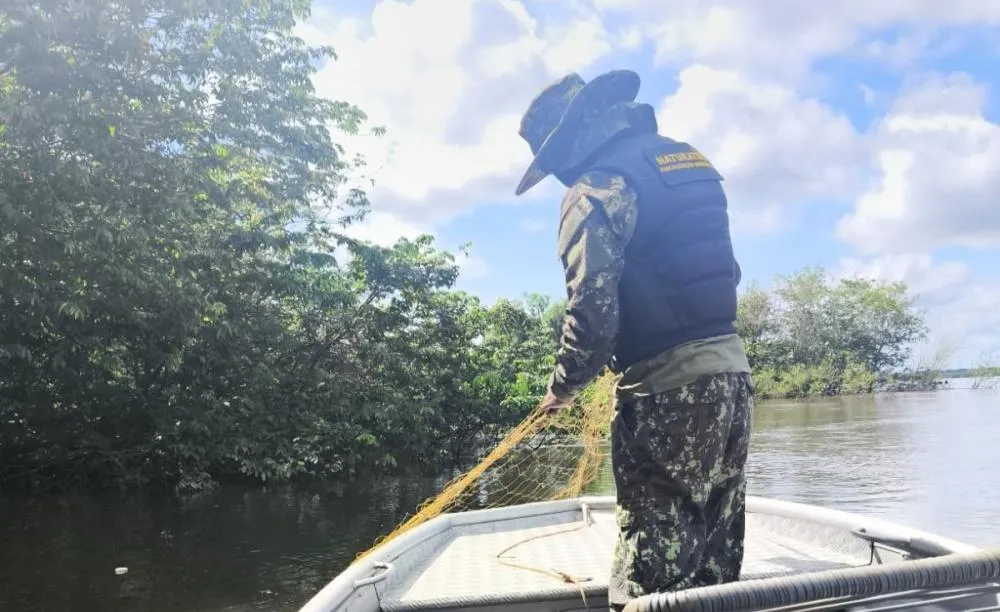 Fiscalização do Naturatins apreende mais de mil metros de redes de pesca no Bico do Papagaio
