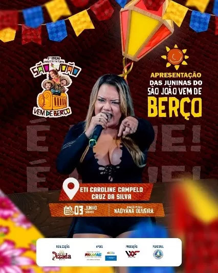 Hoje acontece às 19h o ARRAIÁ DA CARÓ na ETI CAROLINE CAMPELO CRUZ DA SILVA