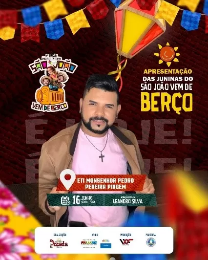 Hoje dia 16 de junho às 19h acontece o ARRAIÁ DO TIO PIAGEM na ETI MONSENHOR PEDRO PEREIRA PIAGEM 