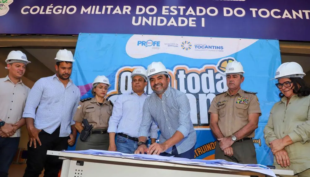 Com investimento de R$ 3 milhões, governador assina Ordem de Serviço para reforma do Colégio Militar de Palmas