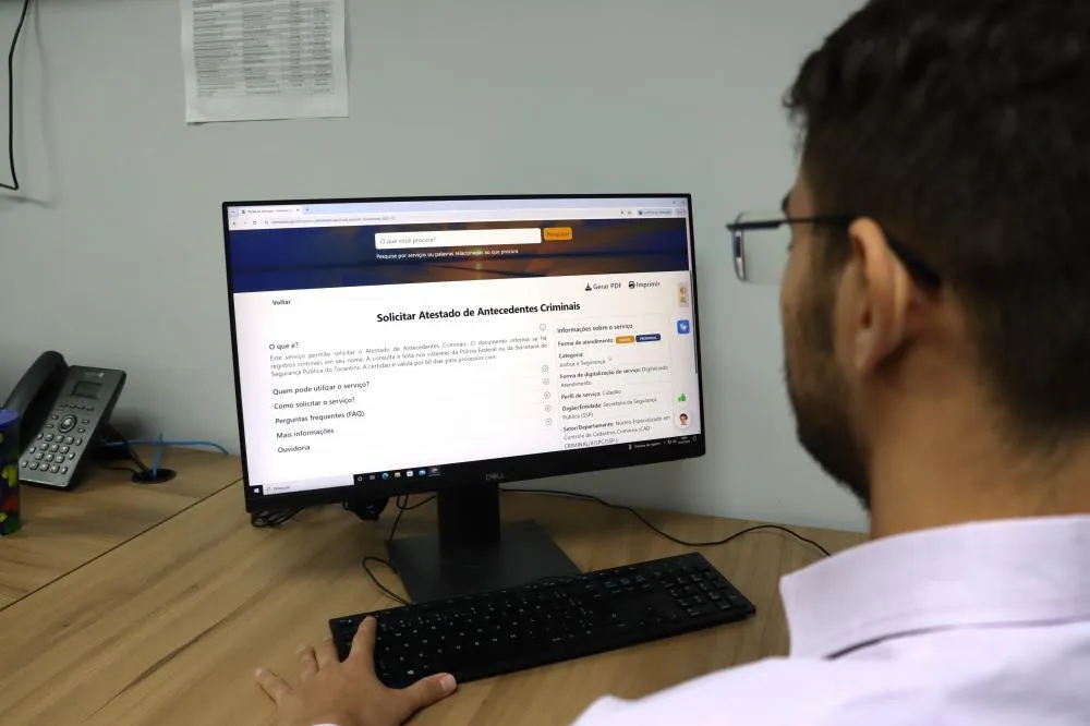 Emissão de Atestado de Antecedentes Criminais passa a ser gratuita no Tocantins