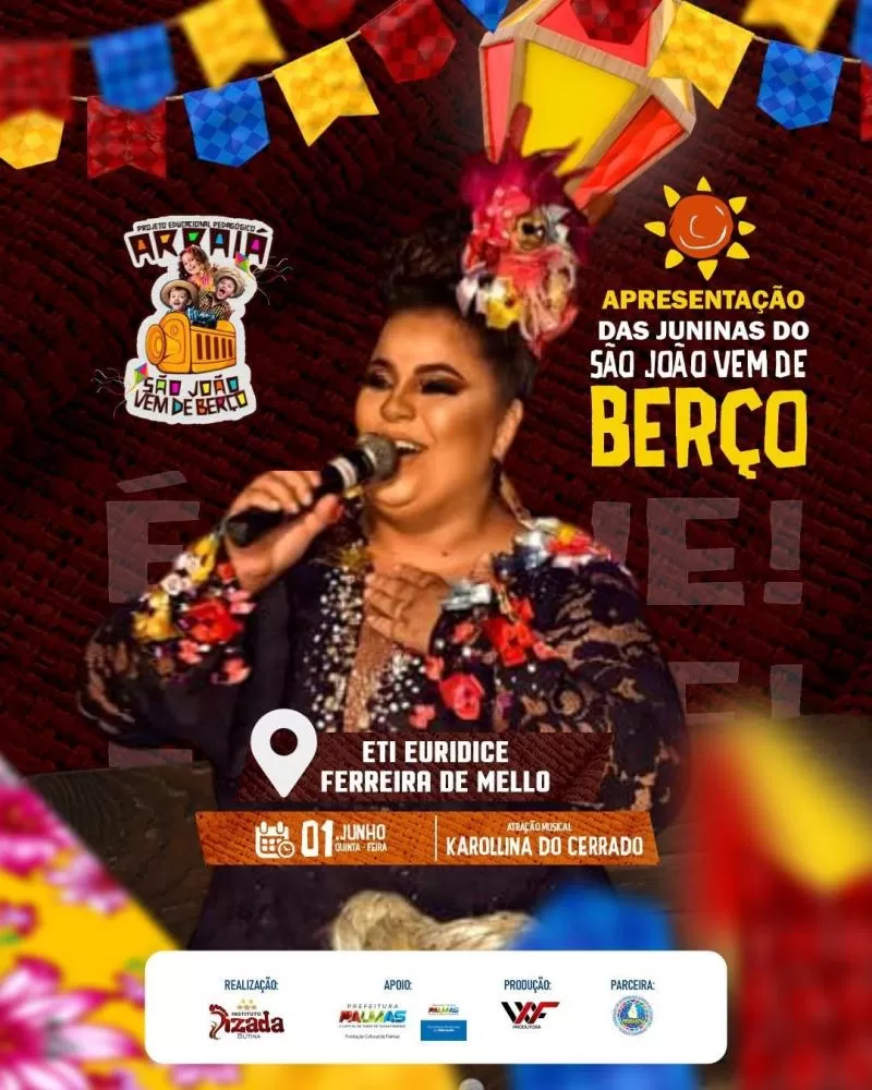 Hoje acontece o ARRAIÁ DA DONA LINDU na ETI EURIDICE FERREIRA DE MELLO às 18h