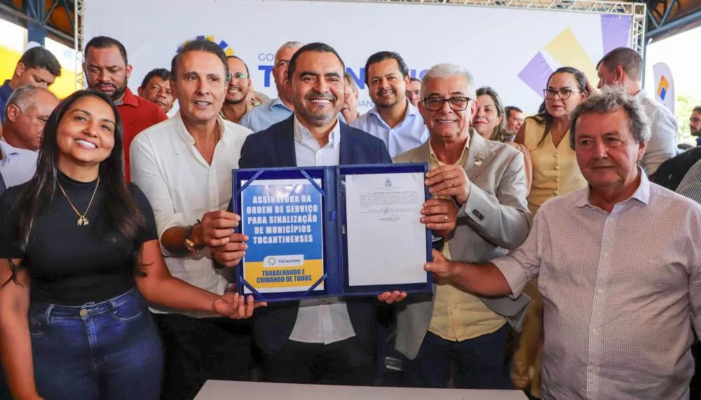 Com investimento de quase R$ 15 milhões, governador Wanderlei Barbosa assina Ordem de Serviço para reforçar sinalização e segurança viária em 26 municípios