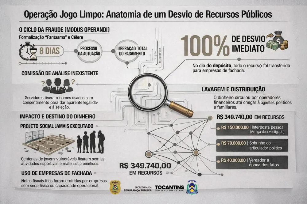 Polícia Civil conclui investigação sobre desvio de recursos públicos em convênios esportivos em Palmas