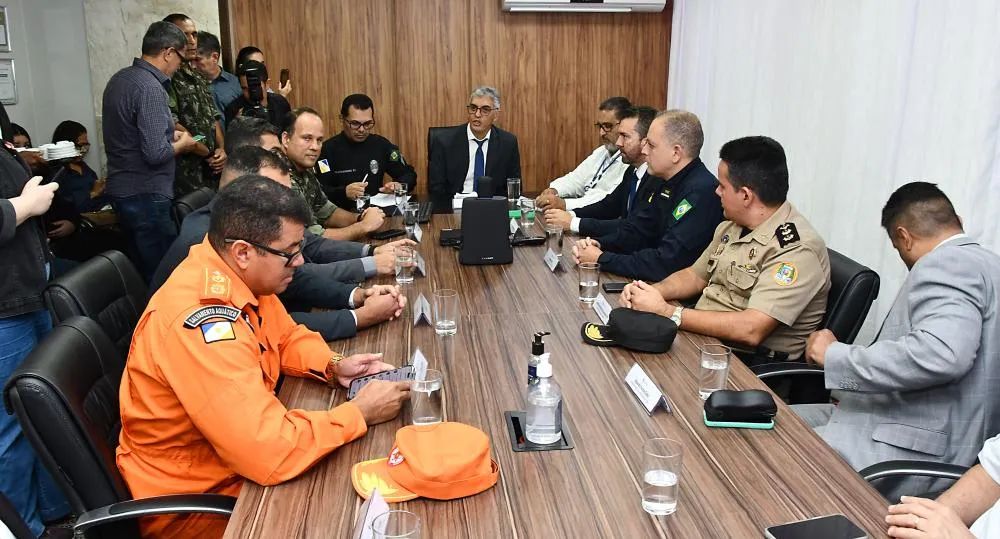 Durante a reunião foi apresentada a proposta de integração entre a Justiça Eleitoral e os órgãos de segurança. Foto: Carlos Eller/Ascom/TRE-TO