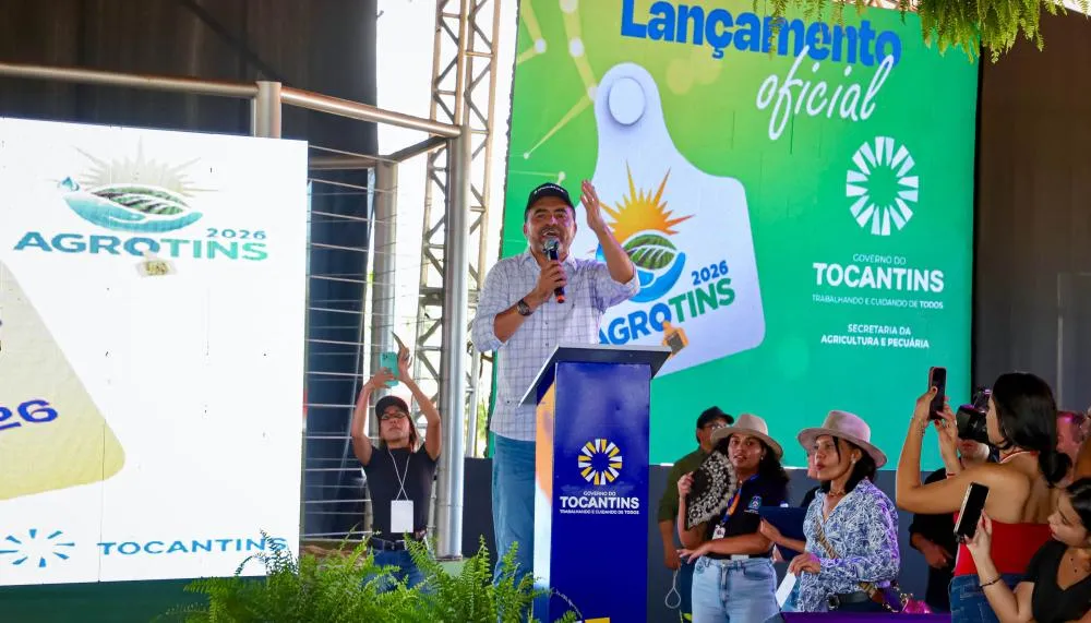 Governador do Tocantins, Wanderlei Barbosa, destaca que a Agrotins representa um marco na modernização do setor produtivo do estado. Foto: Antonio Gonçalves/Governo do Tocantins)