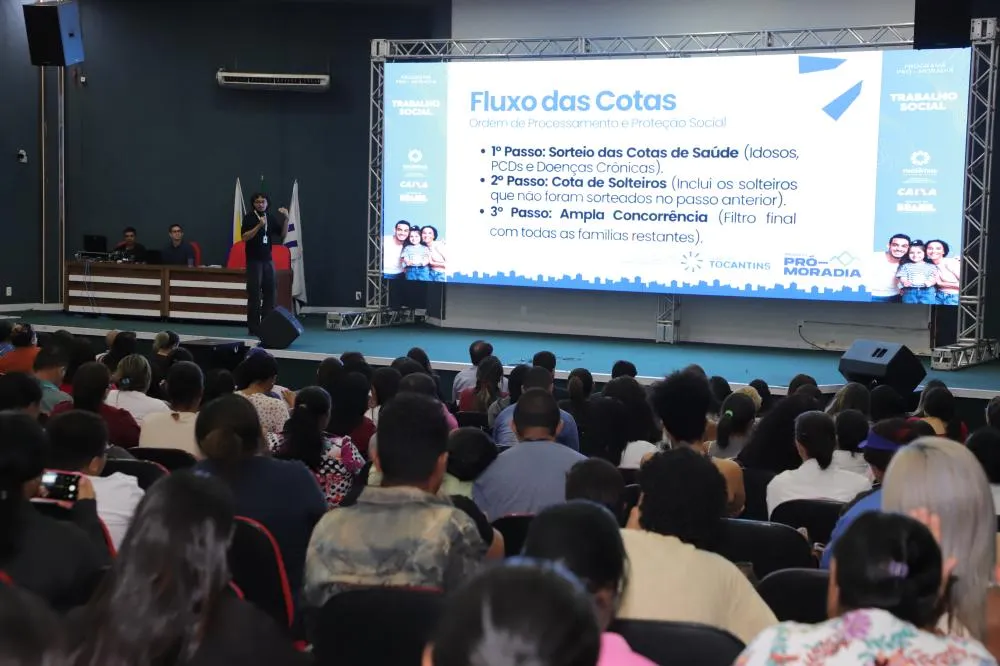 processo contou com sistema eletrônico auditável, desenvolvido pela ATI, além de reunir famílias pré-selecionadas que aguardam a realização do sonho da casa própria. Foto: Divulgação/Governo do Tocantins