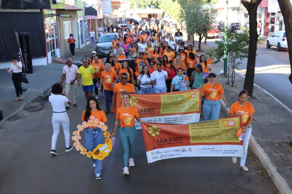 Caminhada do Maio Laranja reforça combate ao abuso e à exploração sexual de crianças e adolescentes em Porto Nacional