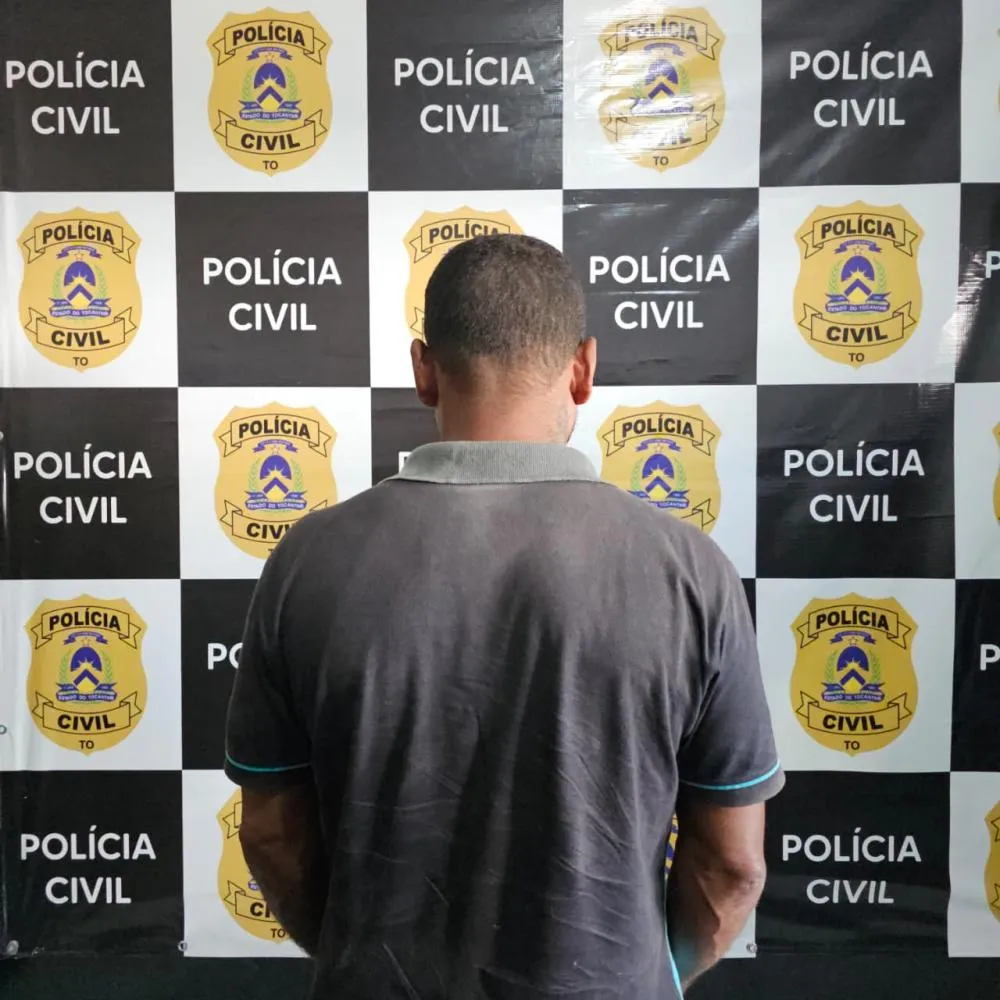Homem investigado por estupro é preso pela Polícia Civil em Arraias. Foto: DICOM/SSP-TO 