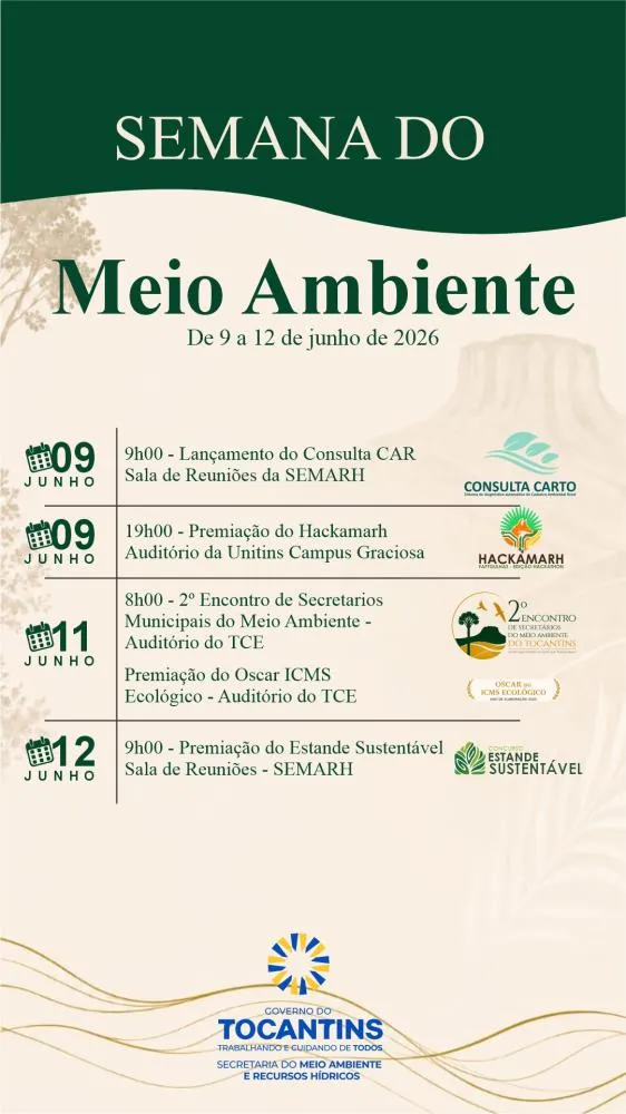 Semana do Meio Ambiente terá programação especial com lançamento de plataforma, premiações e encontro de gestores municipais