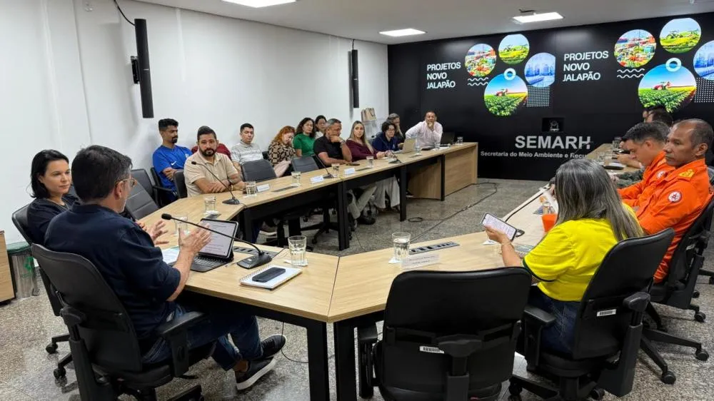 Durante a reunião, o secretário Marcello Lelis ressaltou que o planejamento busca preparar a região para as mudanças decorrentes das novas obras de infraestrutura. Foto: Luiza Caetano/Governo do Tocantins