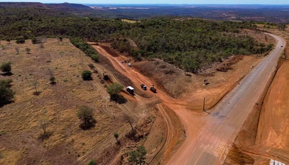 As obras da Alça Viária, que liga as rodovias TO-030 e BR-010 na região de Taquaruçu. Foto: Genilson Sales/Governo do Tocantins)