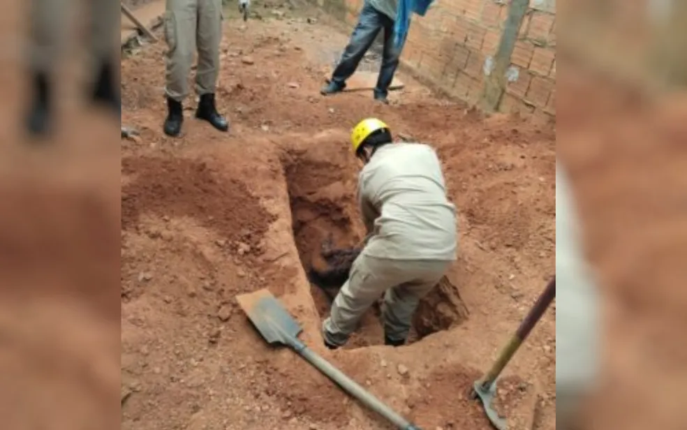 Corpo de auditor fiscal foi encontrado dentro de cova, em uma residência de Aparecida de Goiânia. Foto: Divulgação/Polícia Civil 