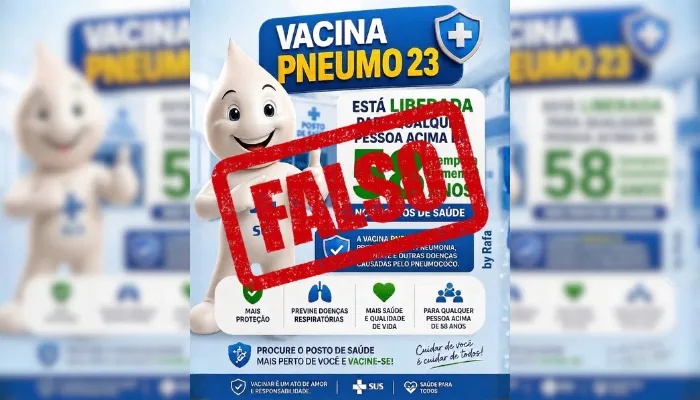 Card com informação falsa está circulando nas redes sociais e aplicativos de mensagens.