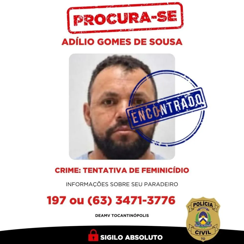Homem foi preso após se apresentar à Polícia Civil. Foto: DICOM/SSP-TO 