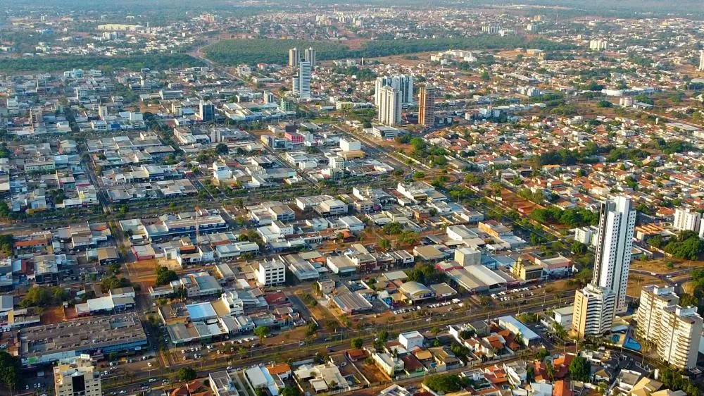 Vista aérea da região central de Palmas mostra a ocupação urbana de forma ordenada. Foto: Divulgação