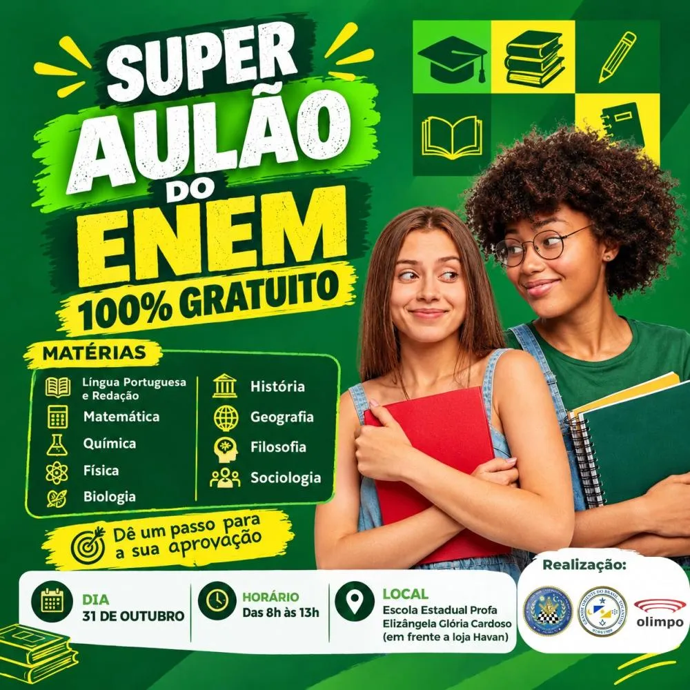 Aulão gratuito do Enem oferece revisão de conteúdos para estudantes em Palmas